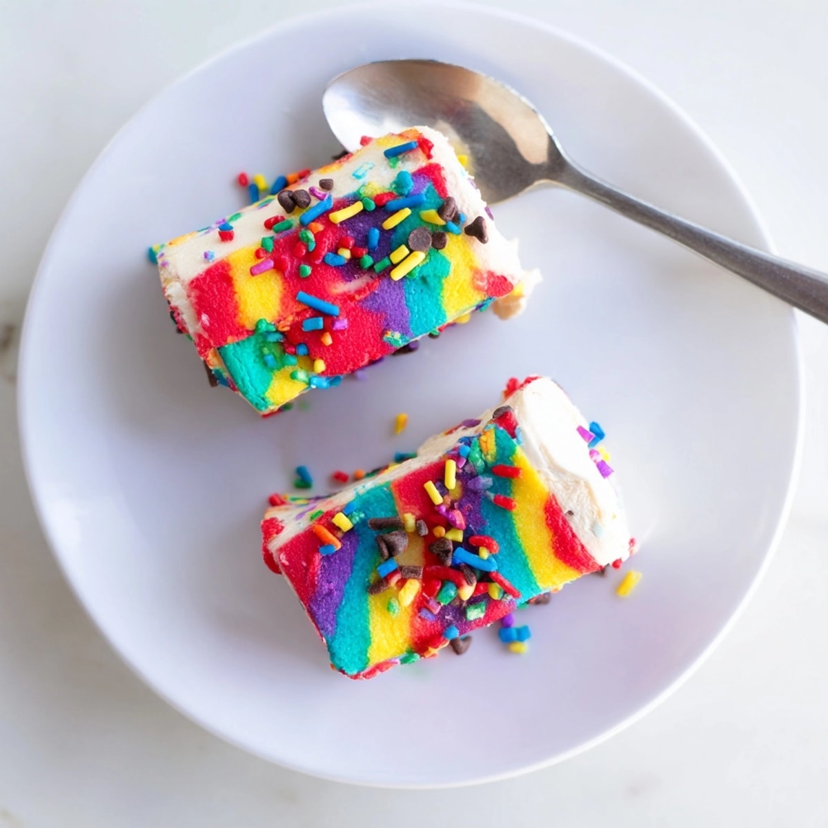 Close up of wrapped Fruit Roll-Ups Ice Cream; a simple, sweet frozen treat.