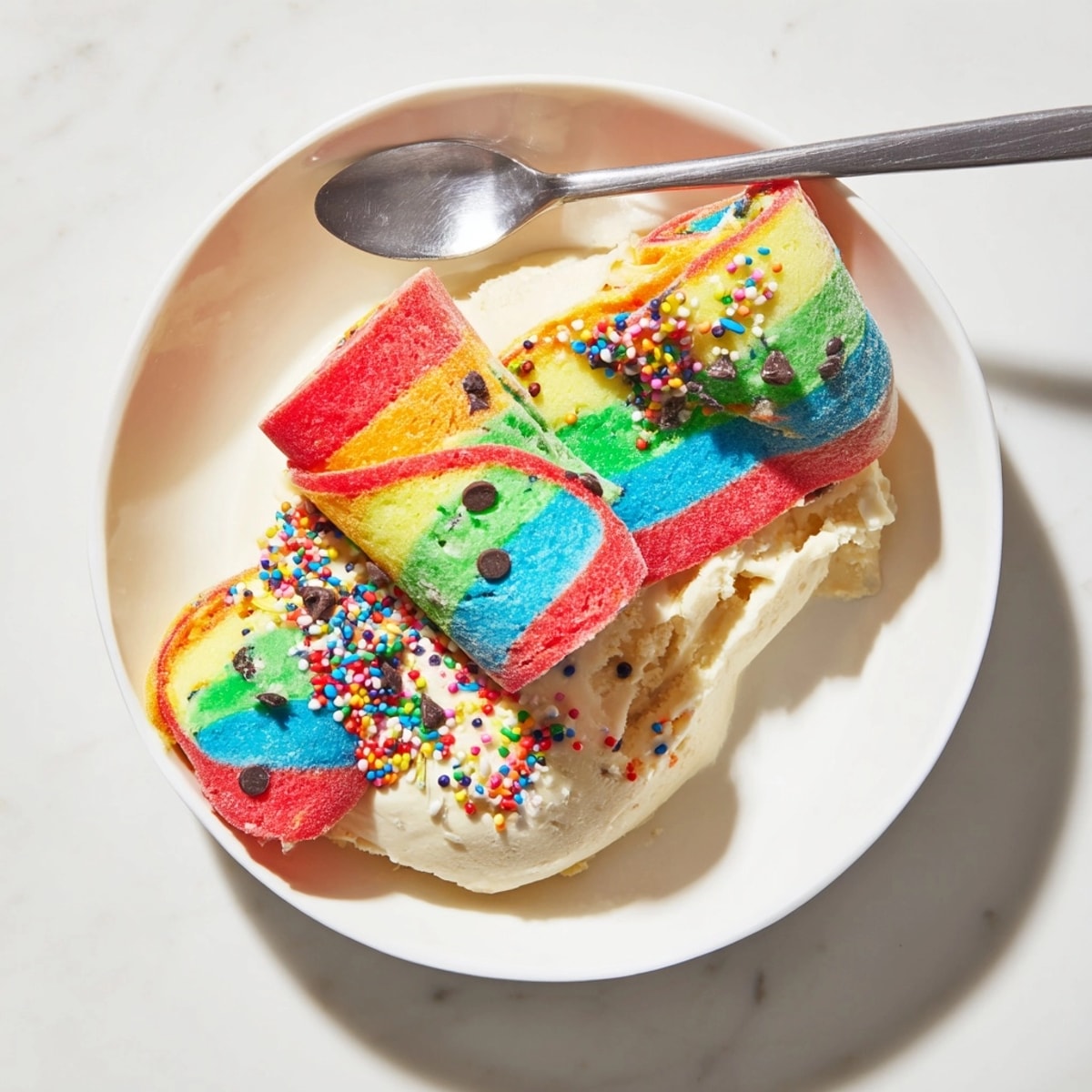 Fun to make Fruit Roll-Ups Ice Cream, a quick dessert with creamy inside.