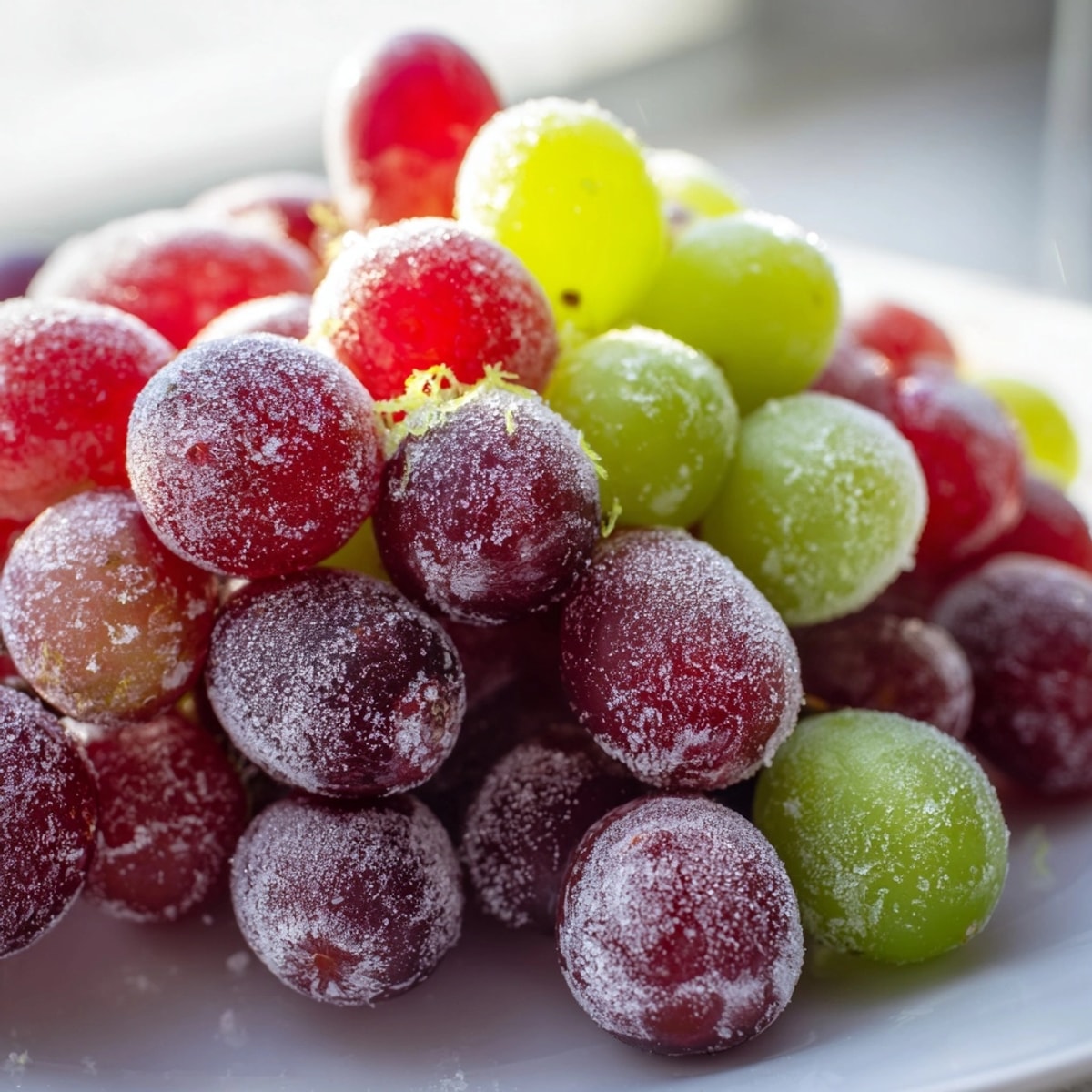Juicy homemade frozen grapes, an easy recipe for a naturally sweet kid-friendly snack.