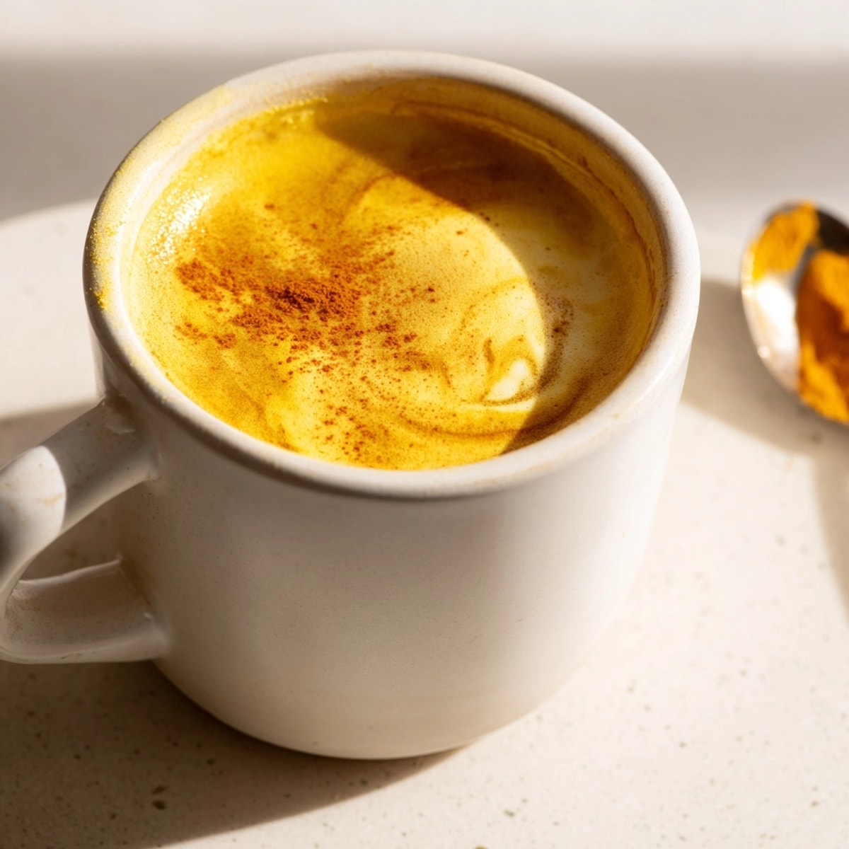 Homemade Golden Milk Latte: a calming blend of turmeric, spices, and warm milk.