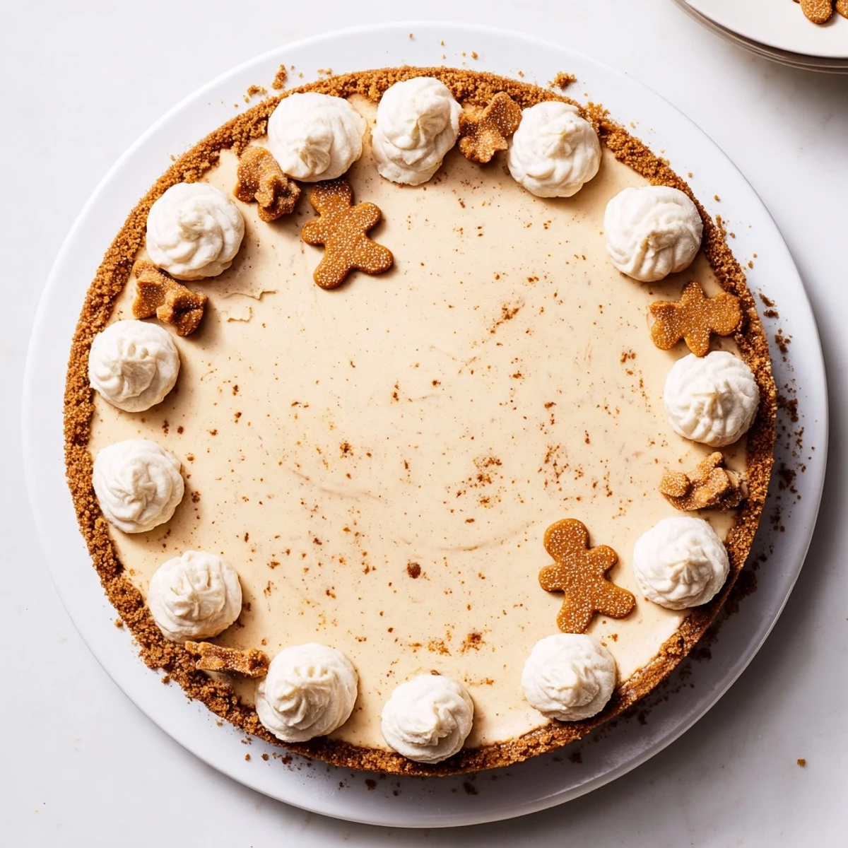 Warm, inviting photo: Indulge in a delicious slice of homemade Gingerbread Cheesecake, perfect for dessert.