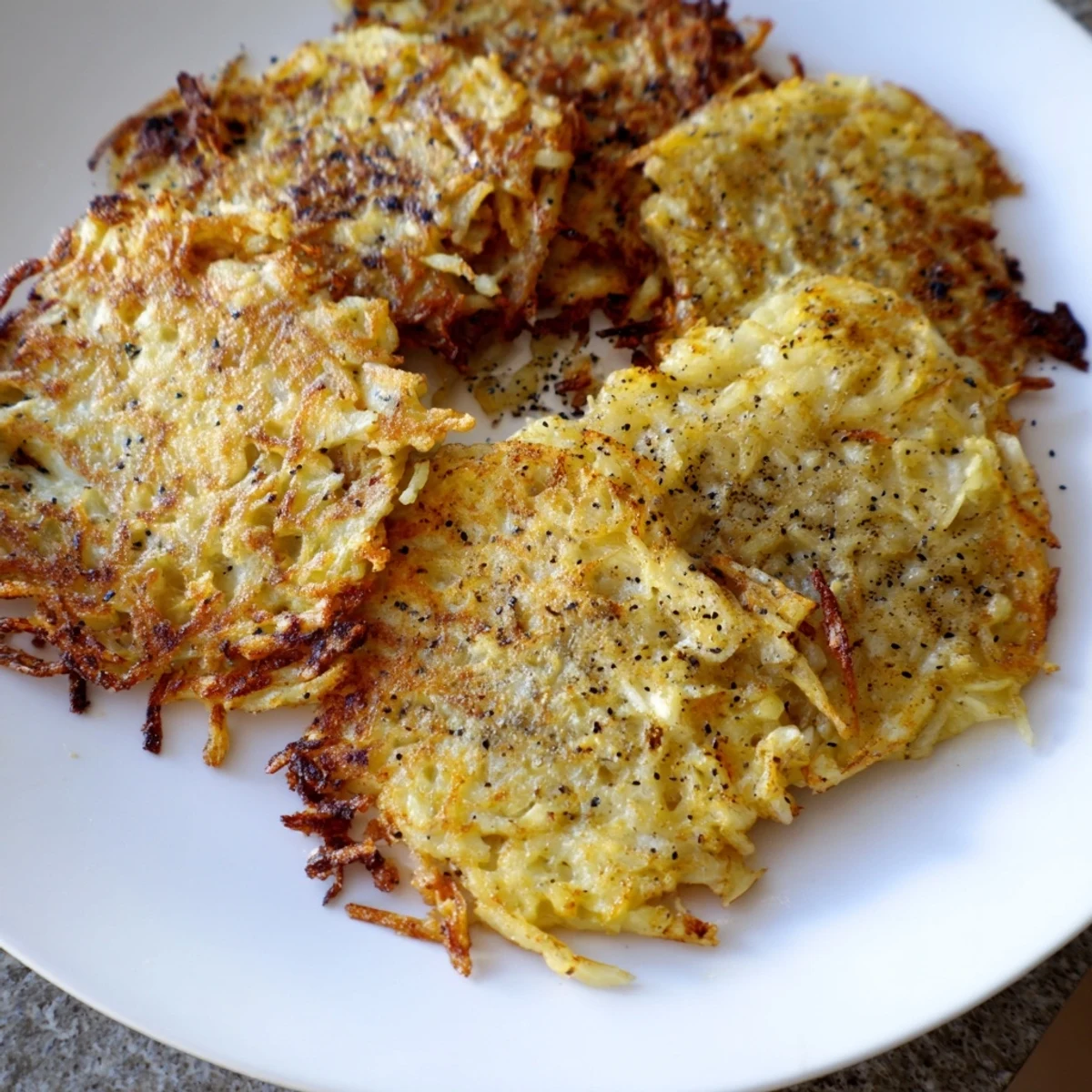 Golden-brown, crispy potato latkes, fried to perfection, served with a dollop of cool sour cream.