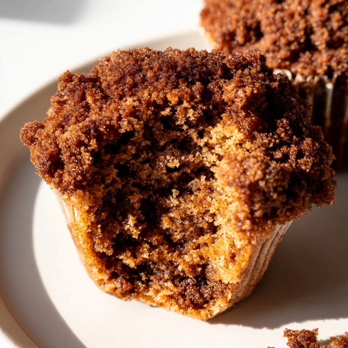 Golden-brown gingerbread muffins, fresh from the oven, offering a delightful spiced aroma.