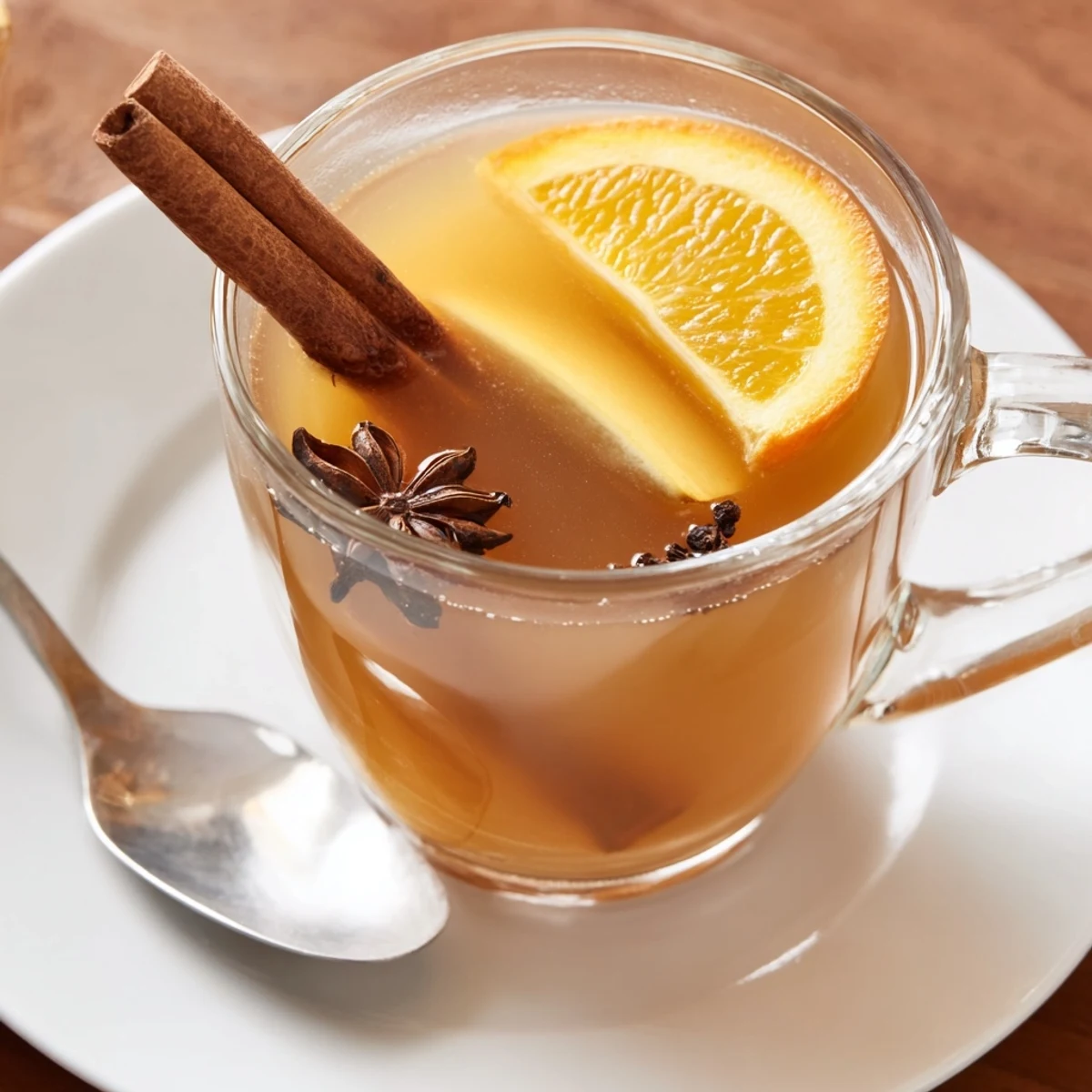 Steaming Spiced Hot Apple Cider, fragrant with cinnamon and cloves, served in a cozy mug.