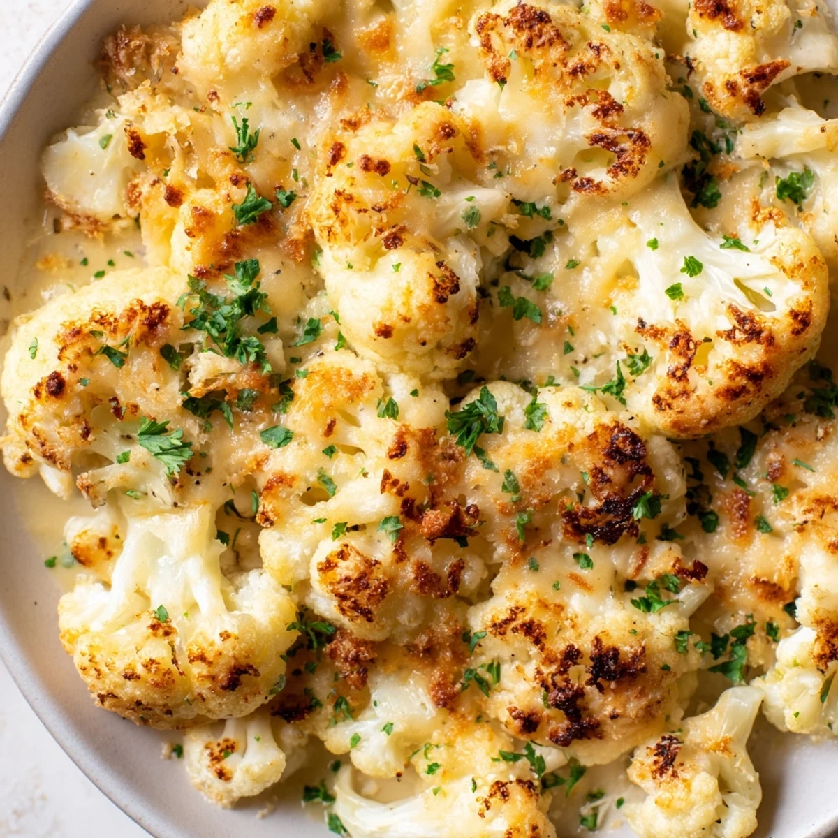 Golden, bubbling Cheesy Cauliflower Gratin features tender cauliflower and a rich, creamy cheese sauce.