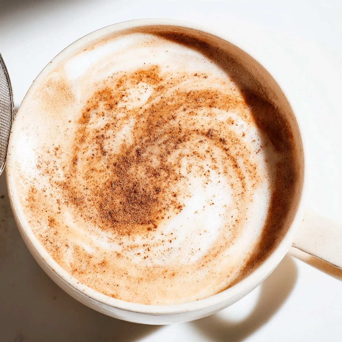 Steaming hot Chai Latte, a cozy Indian beverage, with visible spices and rich creamy texture.