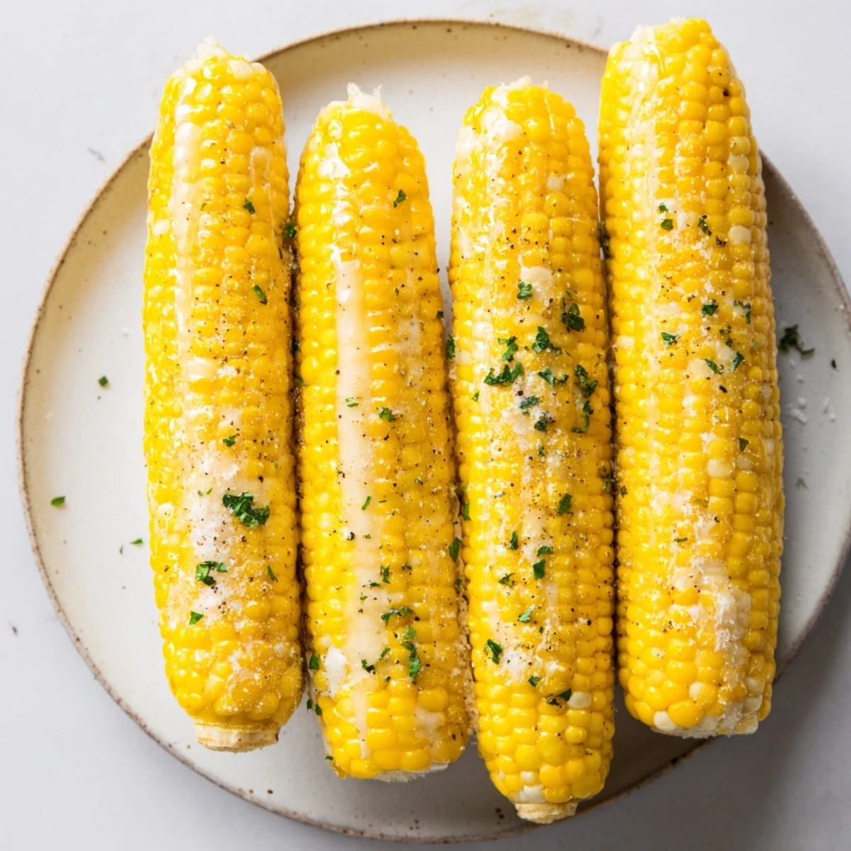 Perfectly grilled corn on the cob, showing grill marks, ready to be enjoyed with family.