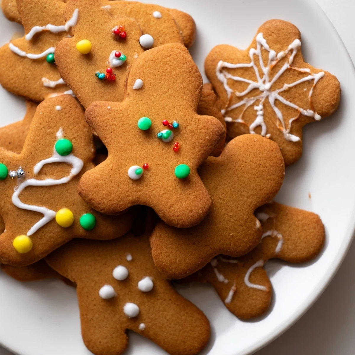 Festive gingerbread cookies arranged on a cooling rack - their spicy aroma fills the kitchen.