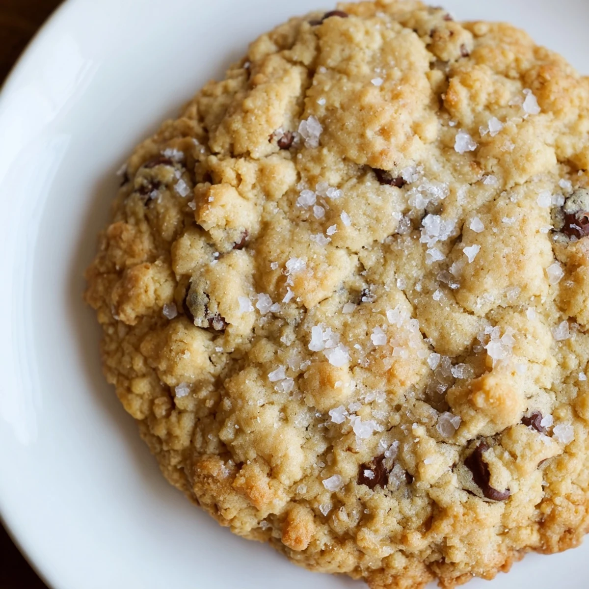 Freshly baked edge crispy cookies, slightly flattened, showing tempting, crispy edges and a soft center.