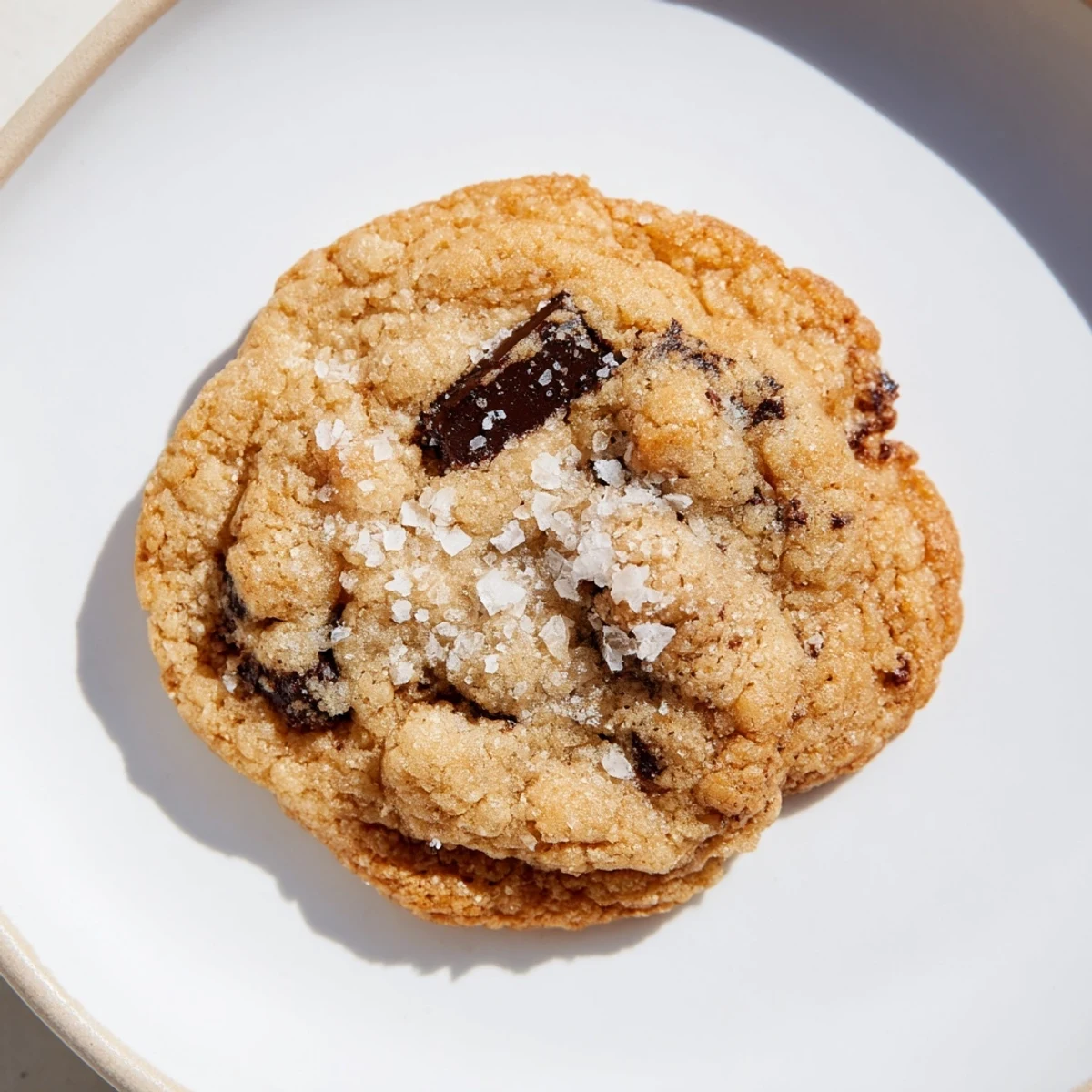 A close-up of a stack of edge crispy cookies, showcasing their golden hue and delicious, buttery flavor.