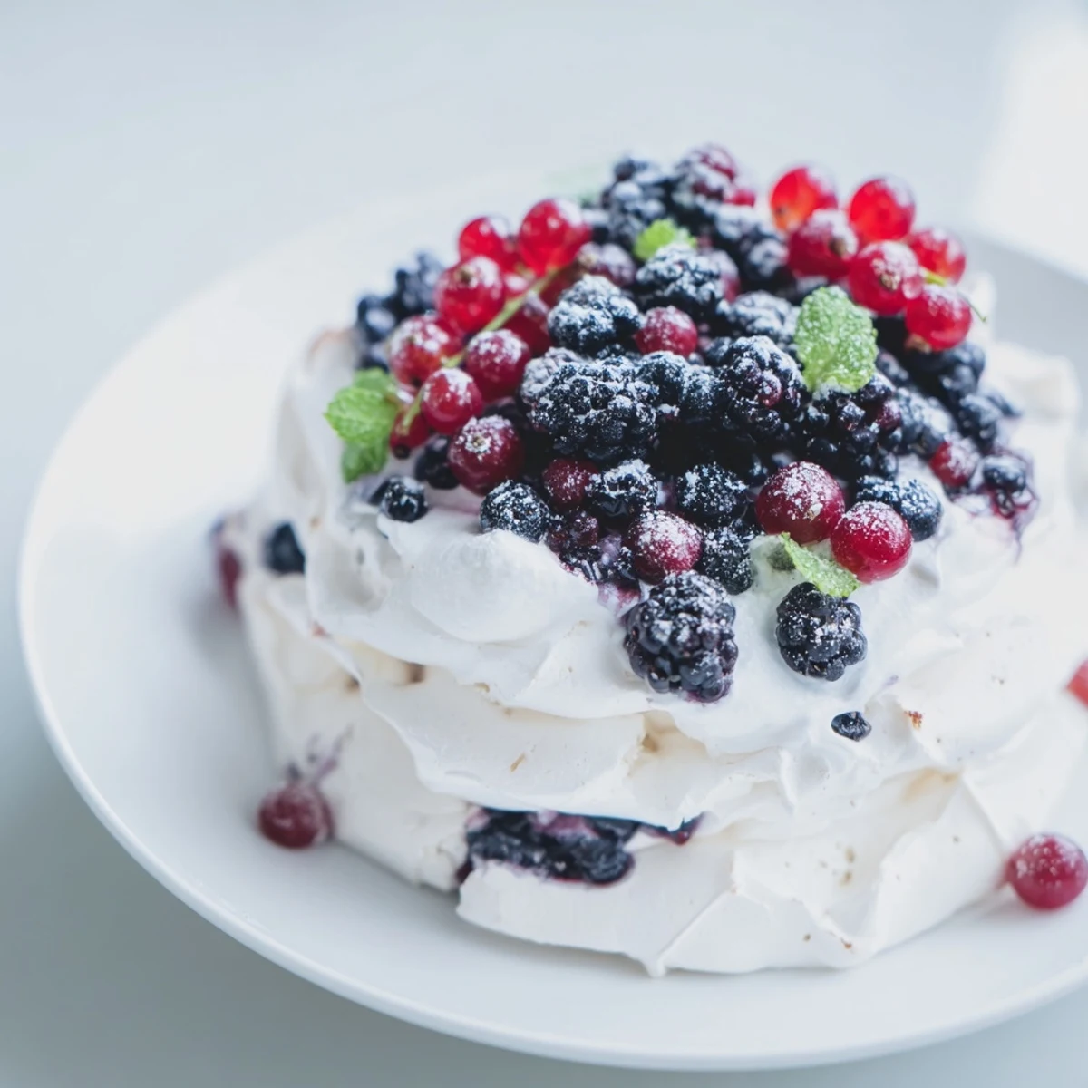 Tangy winter berries and crushed meringue make up this vibrant Winter Berry Eton Mess dessert.
