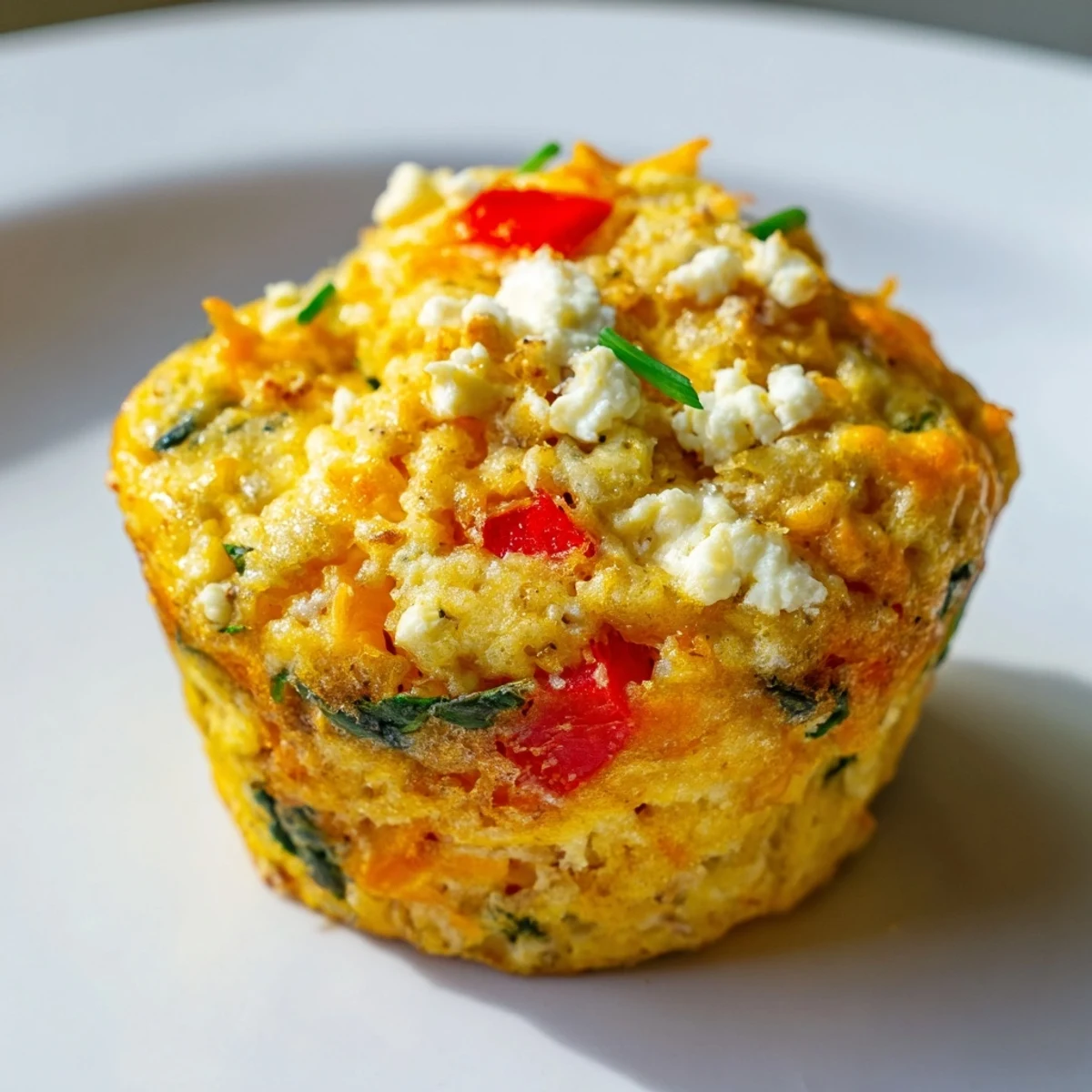 Golden brown savory muffins, warm from the oven, with cheese and herbs visible.