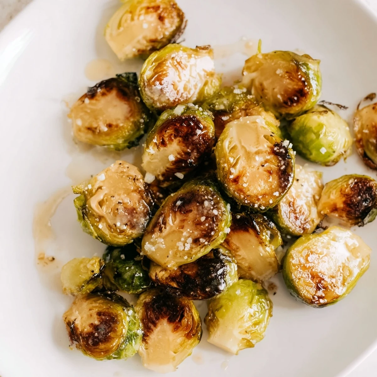 Earthy Roasted Brussels Sprouts with the sweetness of honey provide a satisfying crunch and taste.