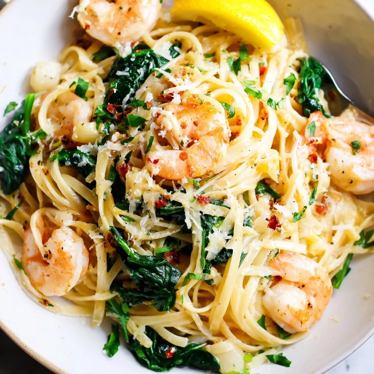 Lemon Garlic Shrimp Pasta