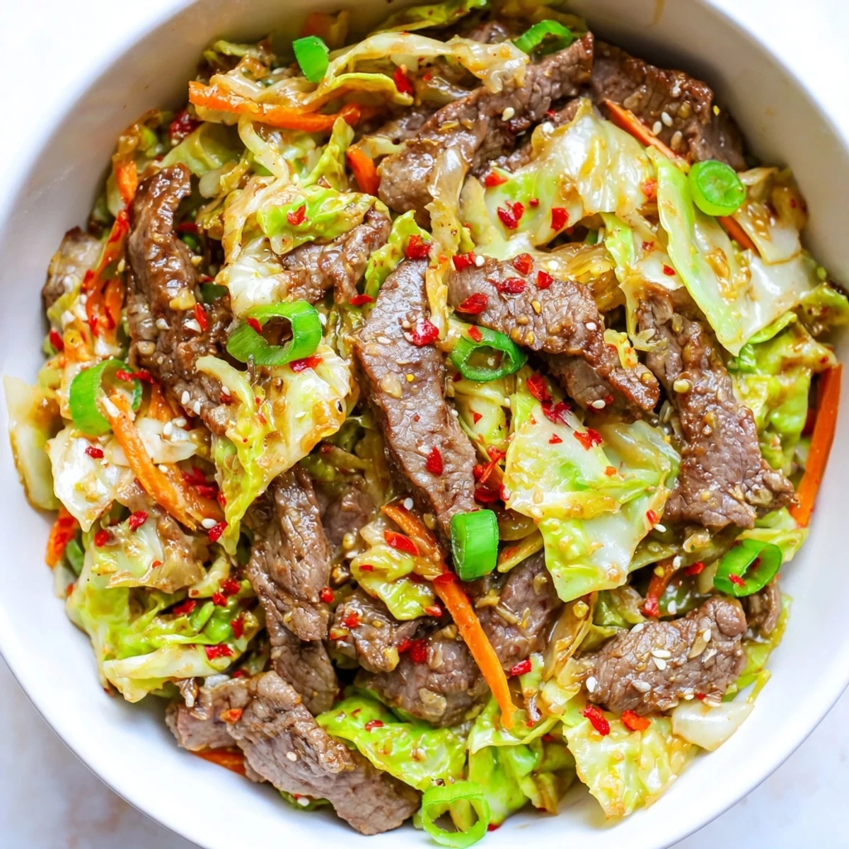 Tender beef and crisp cabbage coated in a savory sauce in this Keto Friendly Beef and Cabbage Stir Fry.