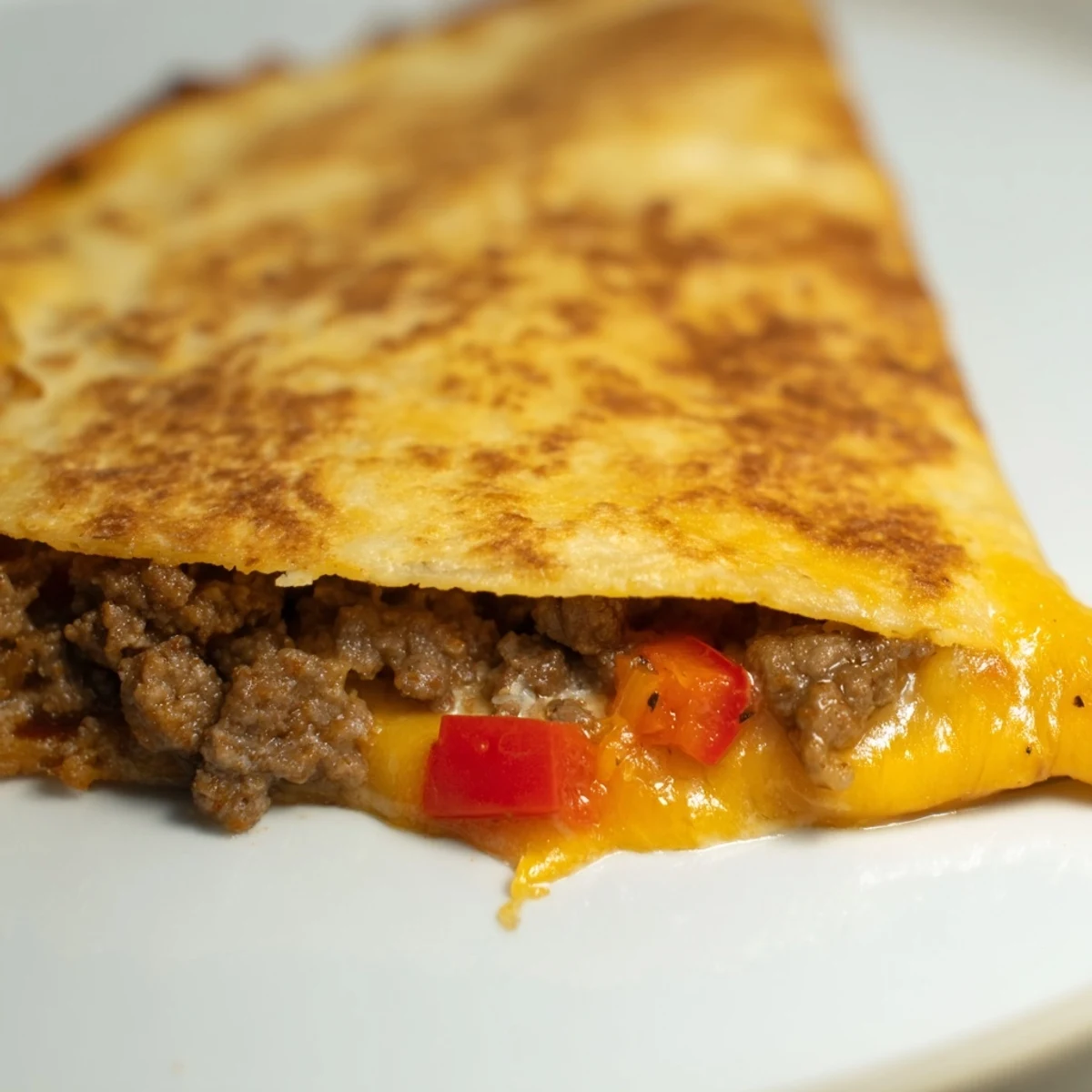 Close-up of Beef Quesadillas with guacamole and salsa for a Mexican-inspired meal.