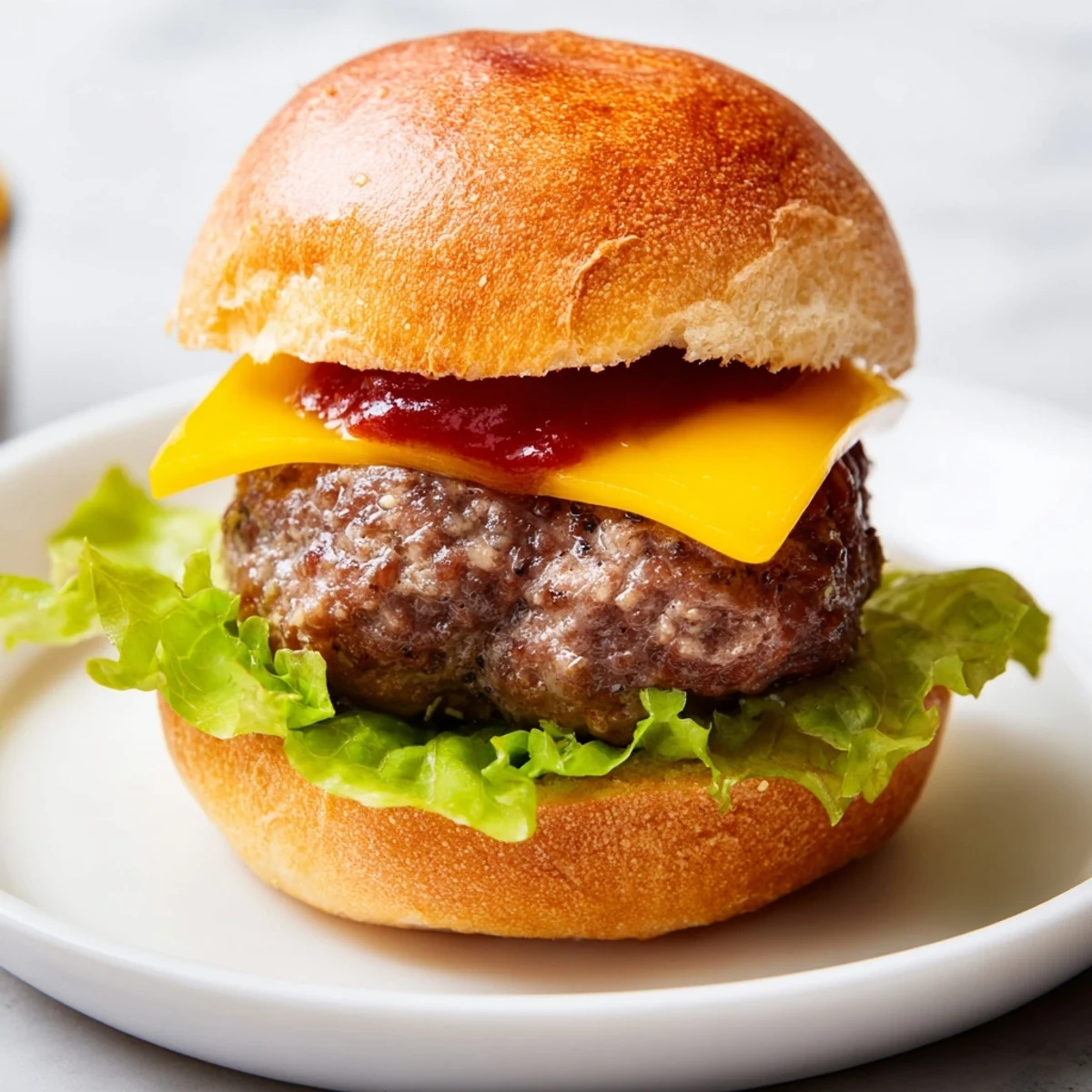 Golden-brown beef sliders with melted cheddar cheese on soft buns, garnished with fresh lettuce and tomato for a juicy party appetizer.