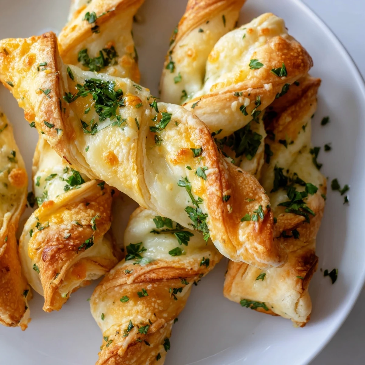 A close-up of golden-brown Crispy Air Fryer Pizza Cheese Bread Twists served with a small bowl of warm marinara.