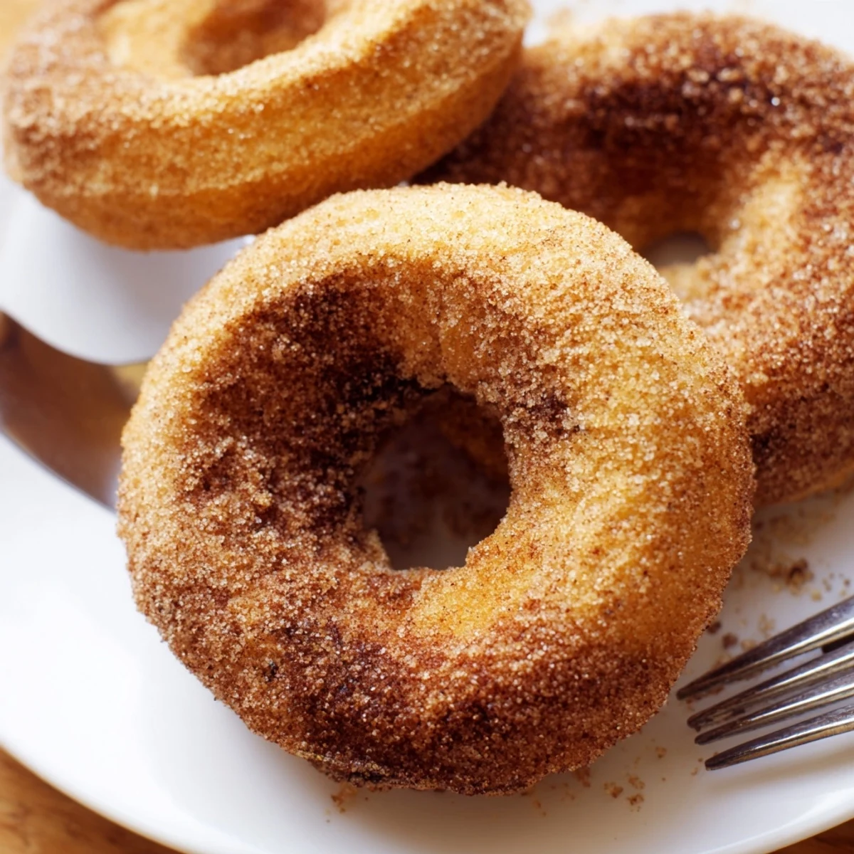 Golden baked Delicious Baked Cinnamon Sugar Donuts You Cant Resist coated in sparkling sugar, perfect with morning coffee.