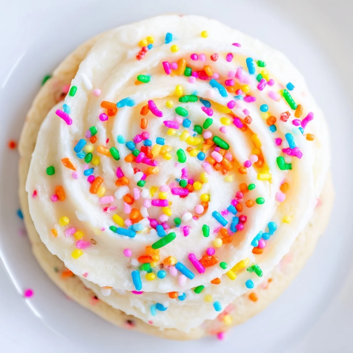 Walmart-Style Sugar Cookies with Buttercream Frosting rest on a wire rack, with a glass of milk ready to dip.