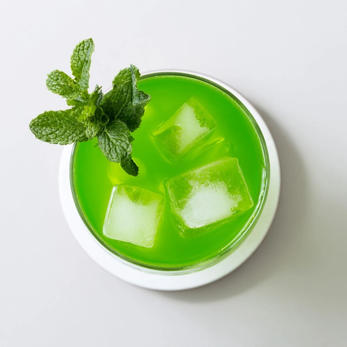 Sparkling Luck of the Irish Cocktail in chilled glass with mint sprig and whiskey