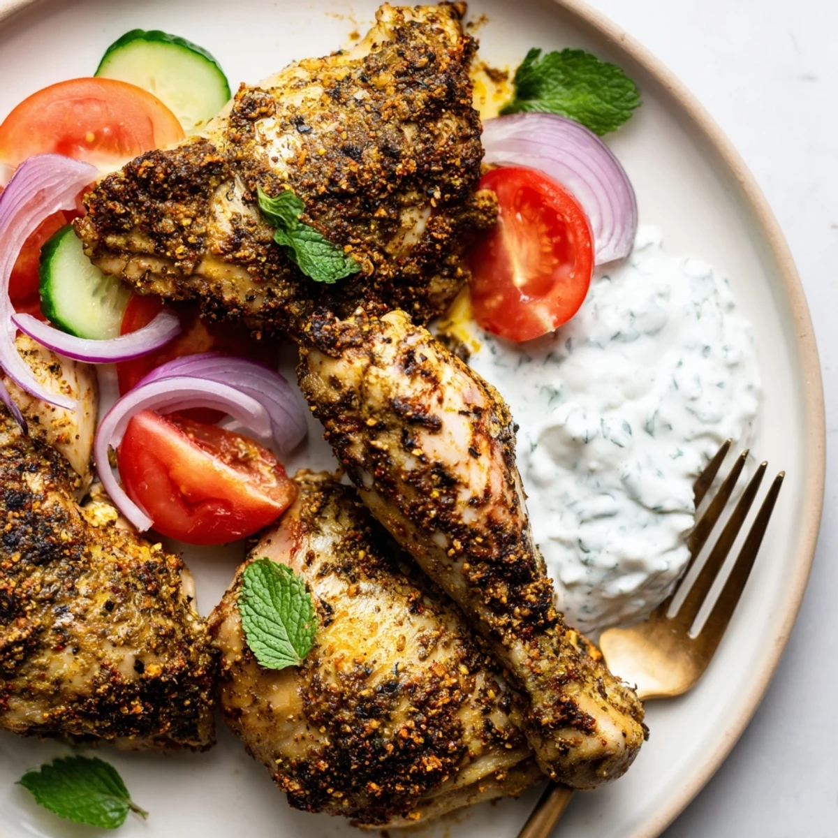 Golden roasted Lebanese chicken spiced with aromatic cumin, coriander, and cinnamon