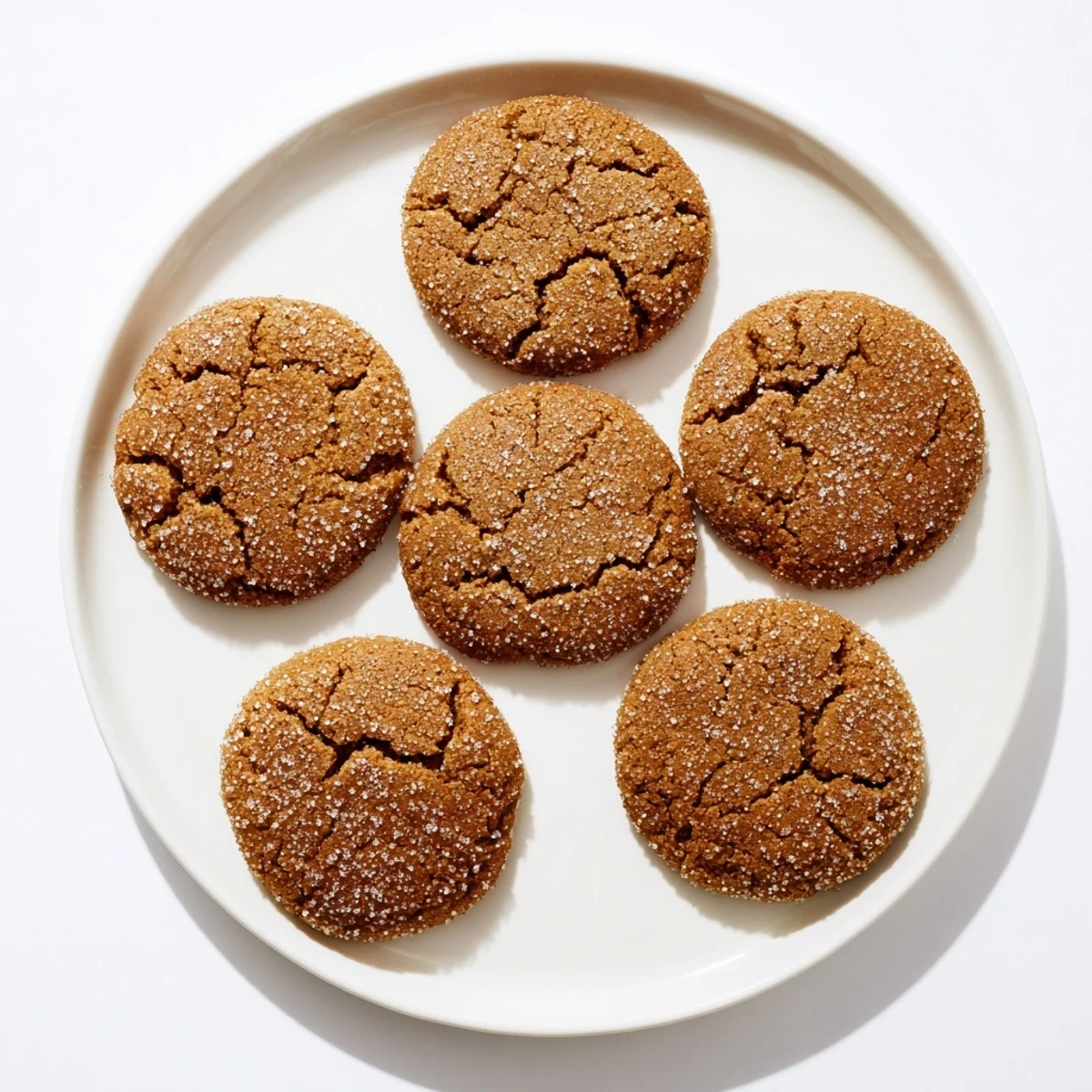 Golden brown Gingersnap Cookies with characteristic crackled tops and sugary coating
