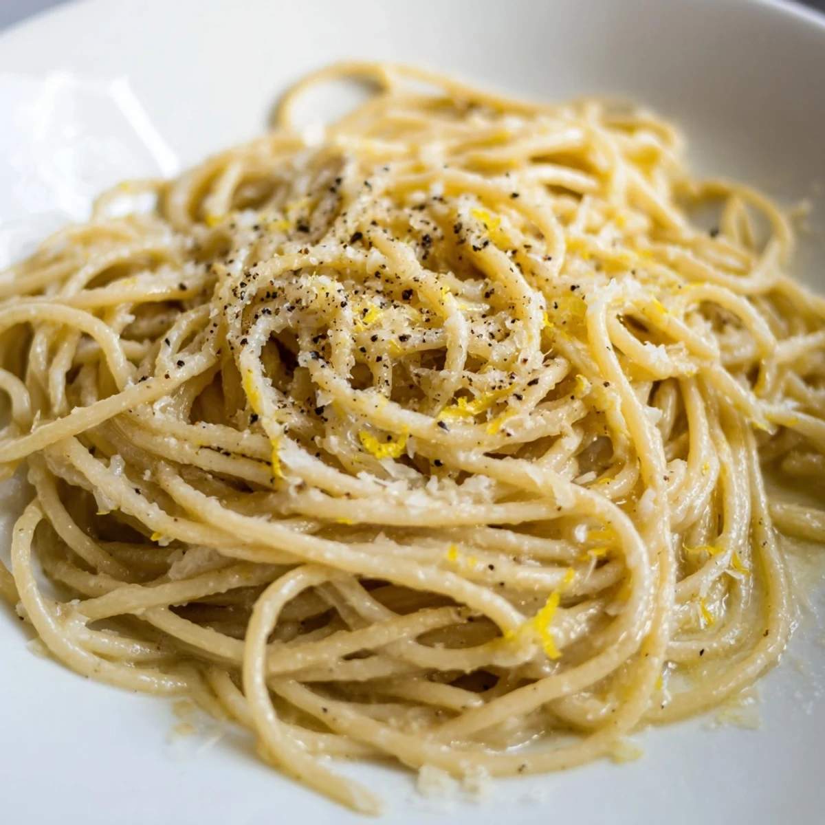 Creamy Parmesan Lemon Pasta tossed in a bright, buttery sauce with fresh herbs and cracked black pepper