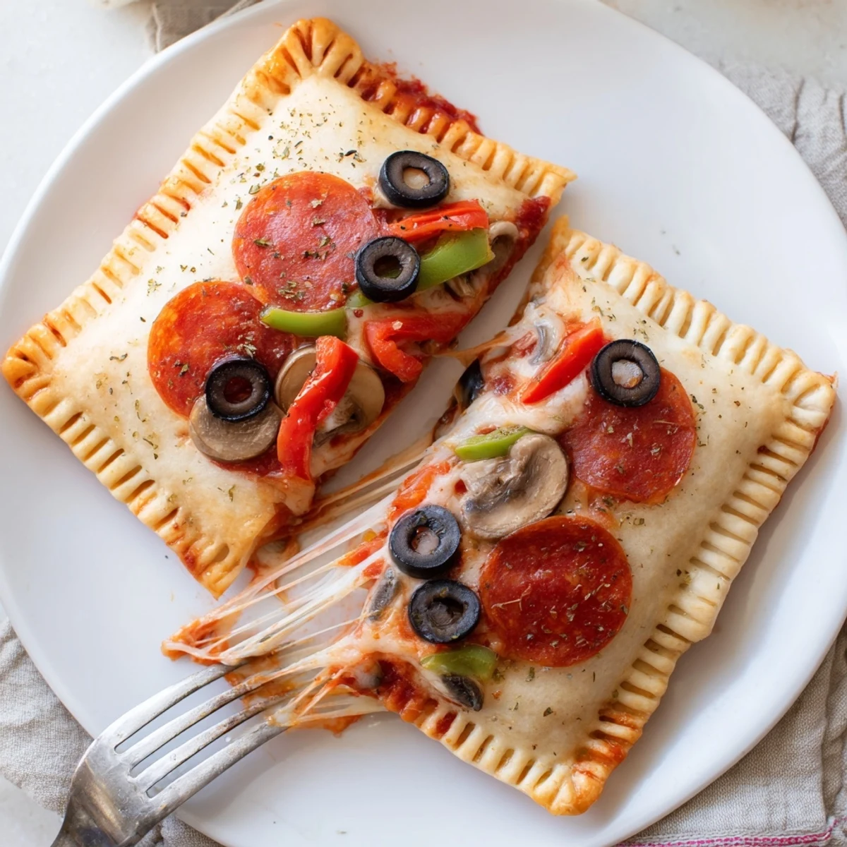 Campfire-smoked Pie Iron Pizza Pockets crisped to perfection, paired with green salad.