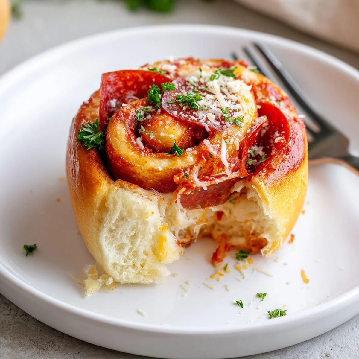 A platter of Homemade Pizza Rolls, soft dough, tangy sauce, ideal for dipping