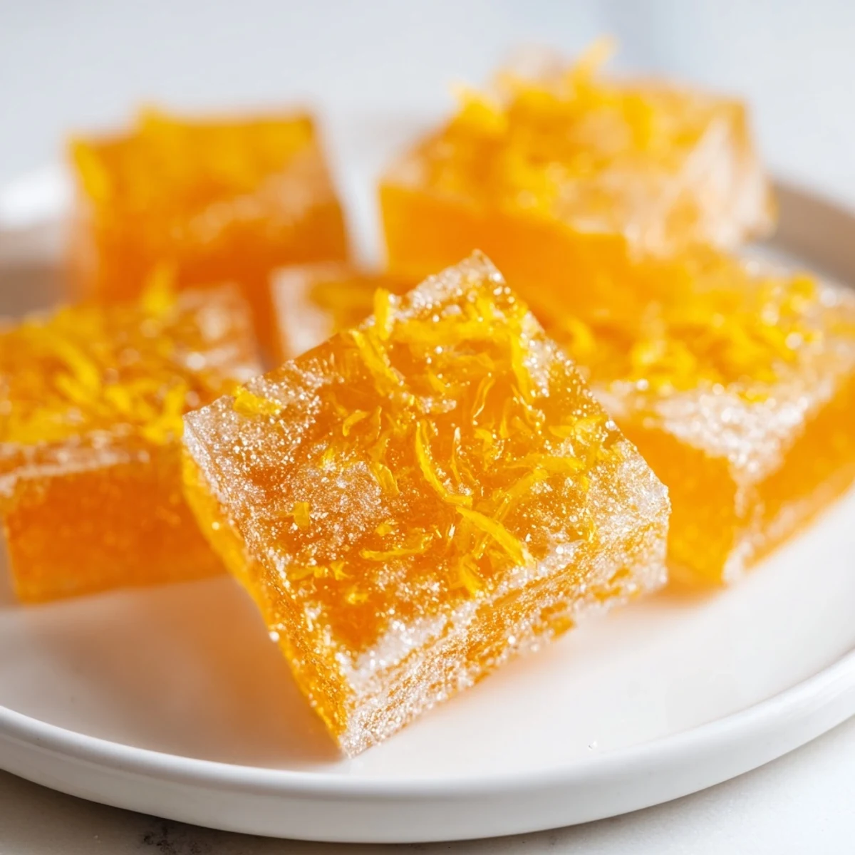 Bright Classic Homemade Orange Candy Recipe cooling on pan, glossy, fragrant