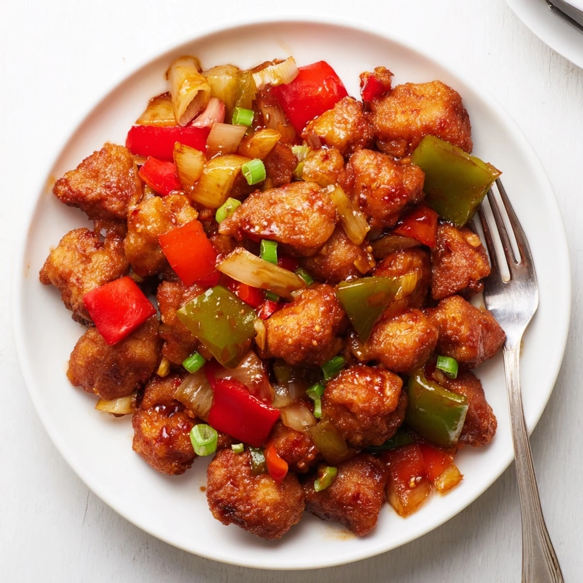 Flavorful Chilli Chicken Indo Chinese: crispy chicken tossed in spicy-sweet glaze.