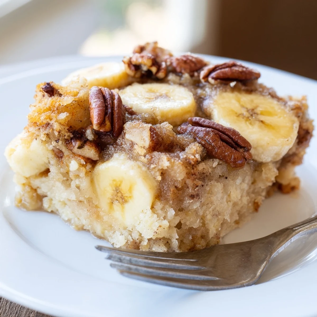 Old Fashioned Banana Cobbler bubbling with golden crust, served warm with ice cream