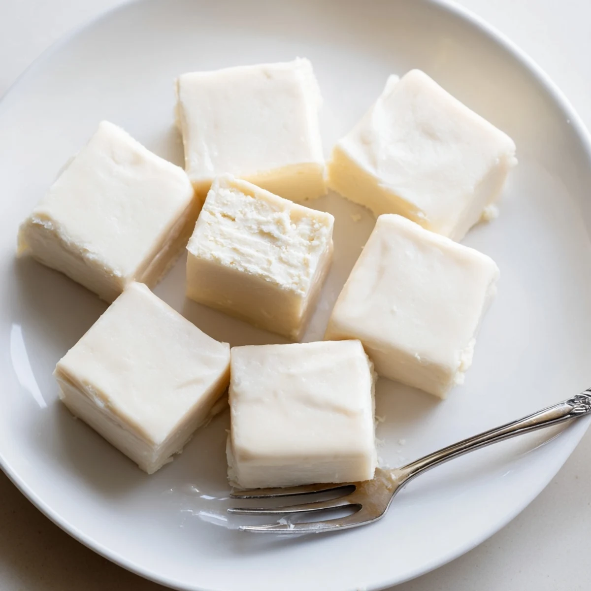 Kentucky Cream Candy: glossy creamy squares on parchment, ready for gifting.