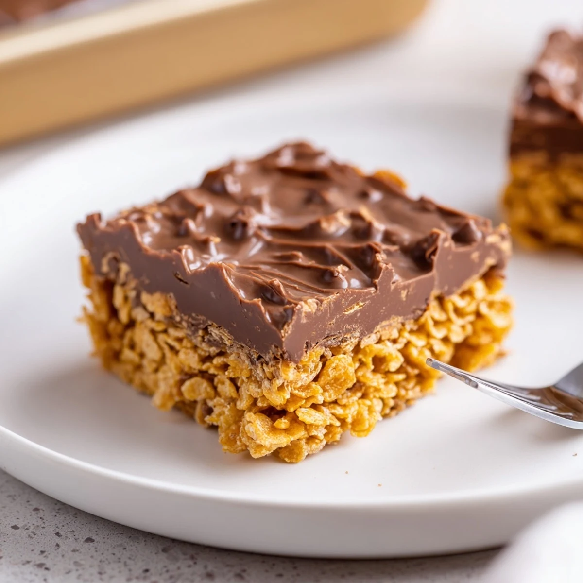 No-bake Cornflake Chocolate Fudge Bars, rich chocolate aroma and crisp bite
