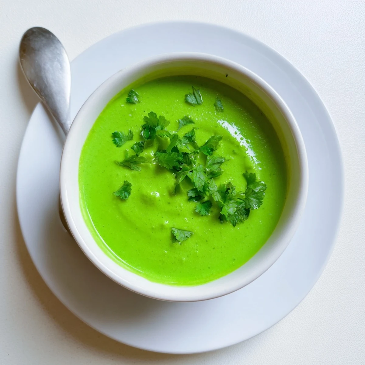 Creamy Peruvian green sauce aji verde drizzled over grilled chicken and roasted vegetables