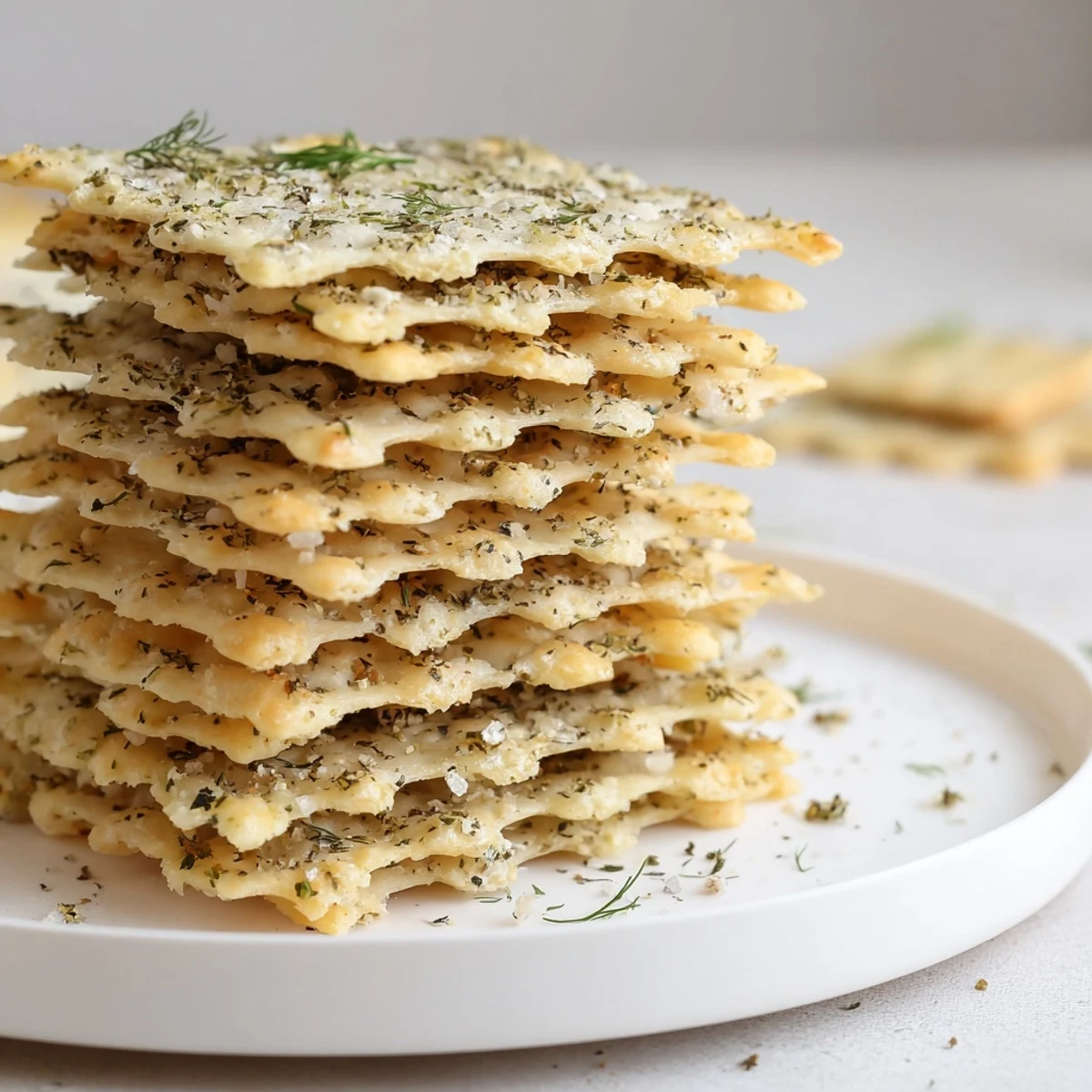 Baking sheet of Dill Pickle Saltines Recipe crackers, golden edges and fragrant