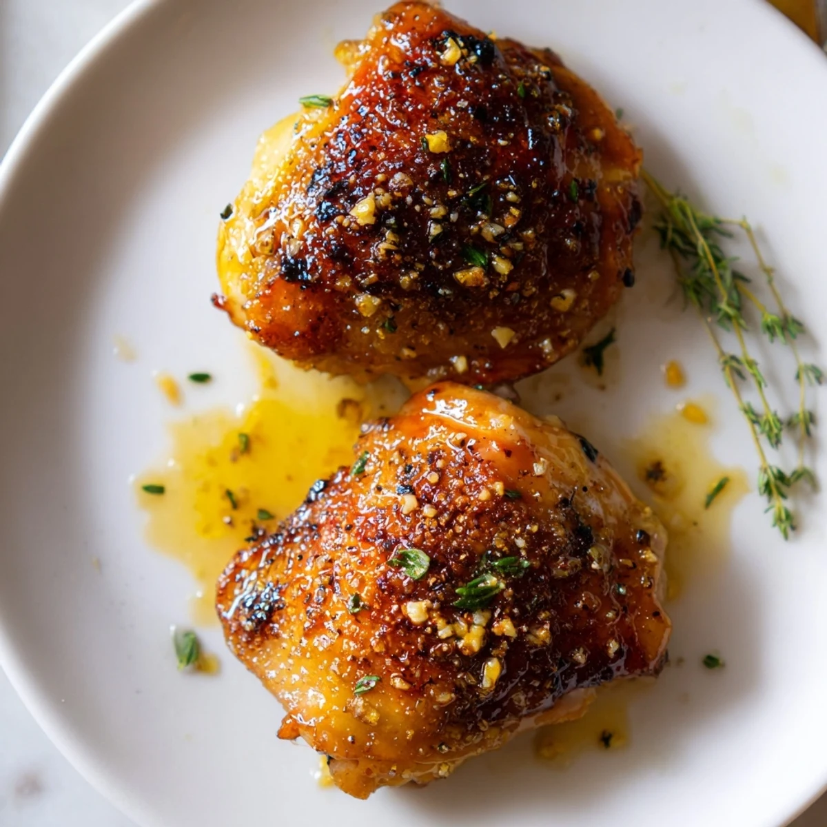 Golden roasted Lemon Pepper Chicken Thighs, crispy skin, bright lemon wedges  