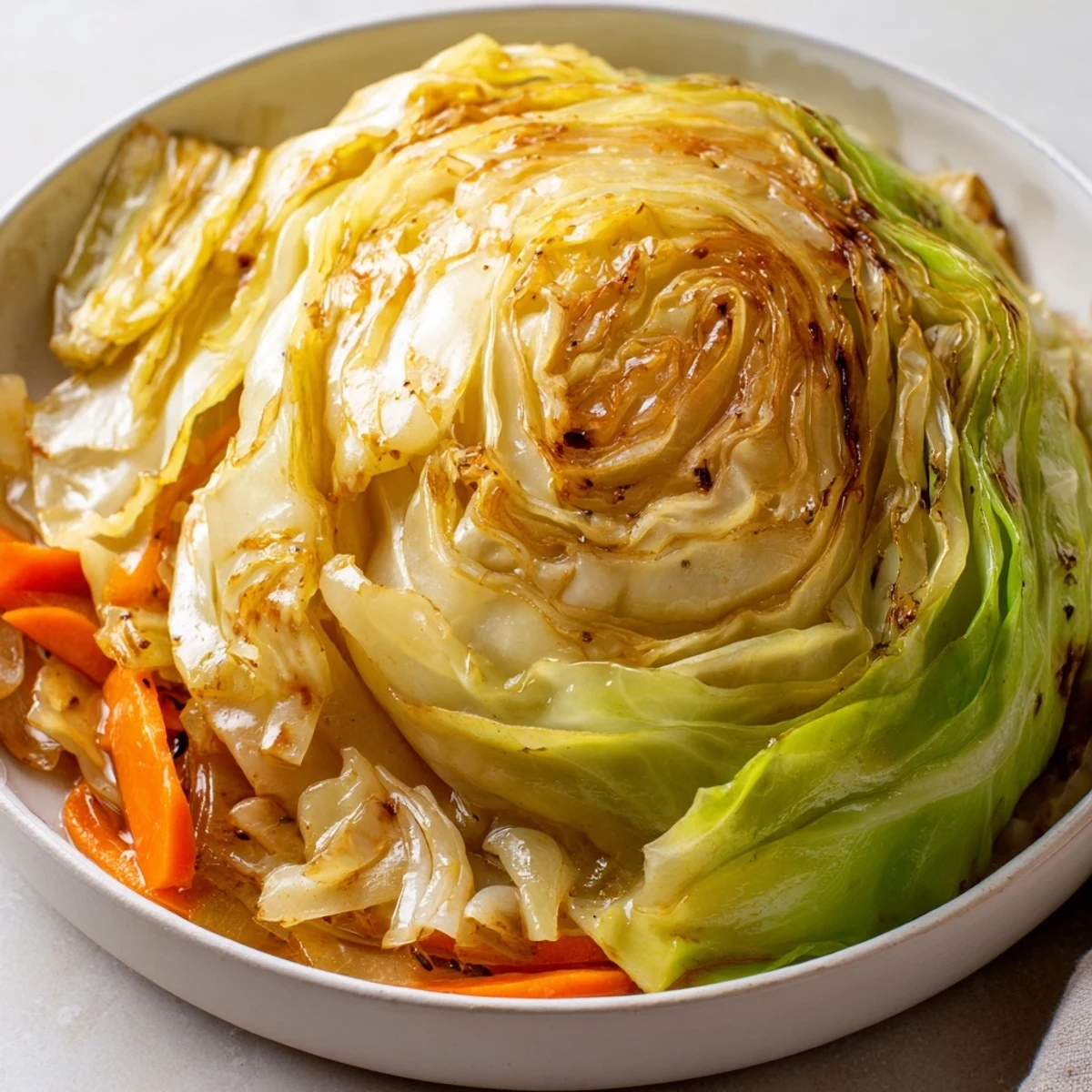 Savory Braised Cabbage Recipe steaming in a Dutch oven, aromatic and tender