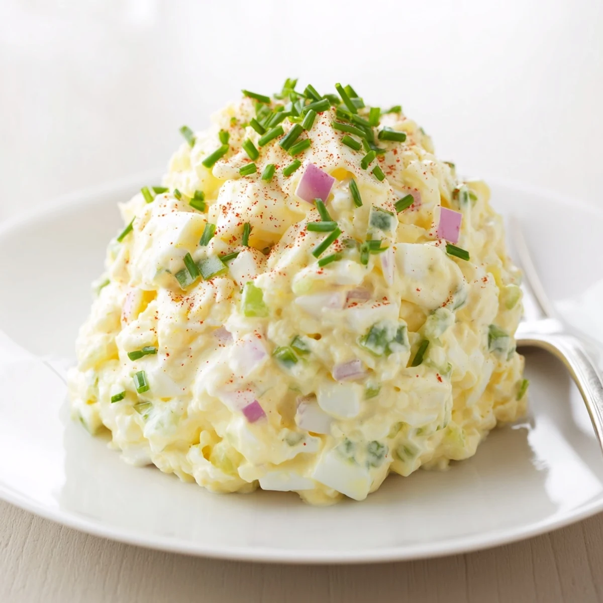 Classic Egg Salad Recipe chilled, chunky eggs with crisp celery and paprika  