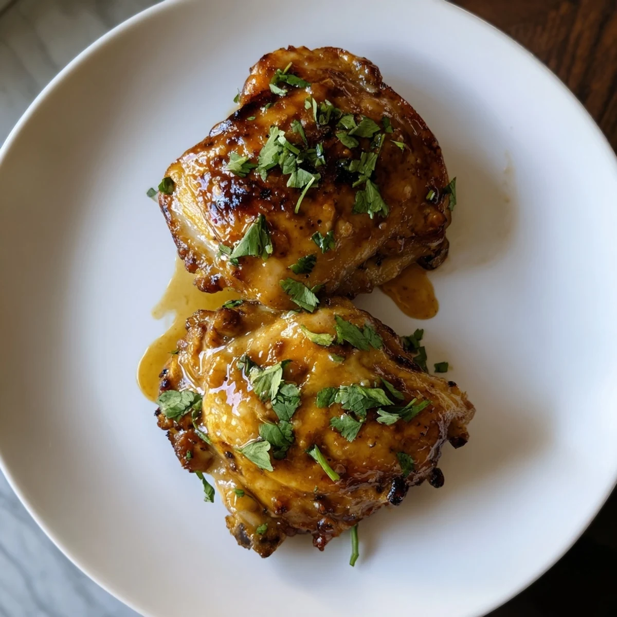 Citrusy lime wedges and cilantro beside Chipotle Honey Chicken Thighs With Smoked Gouda