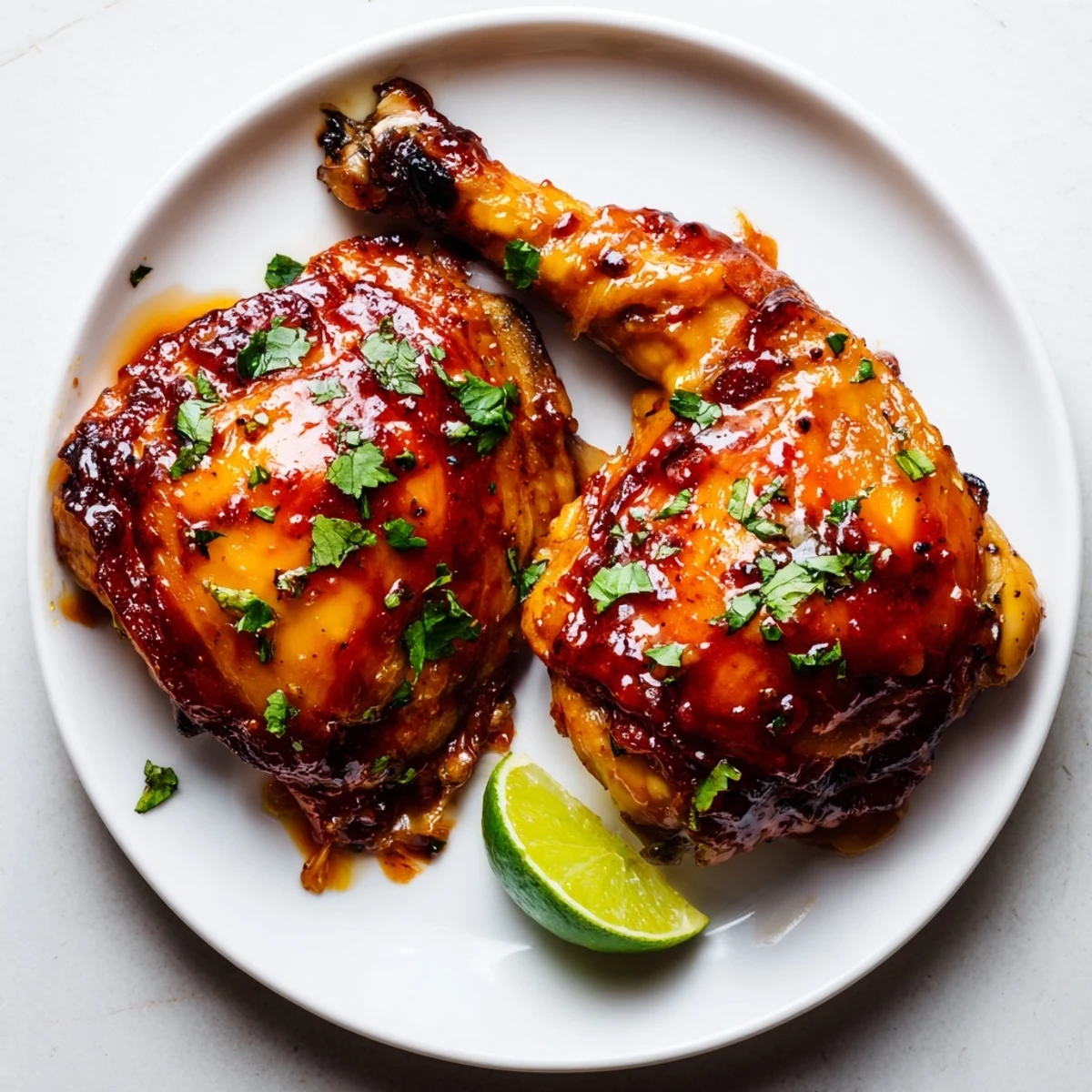 Chipotle Honey Chicken Thighs With Smoked Gouda glistening, golden skin and bubbling cheese