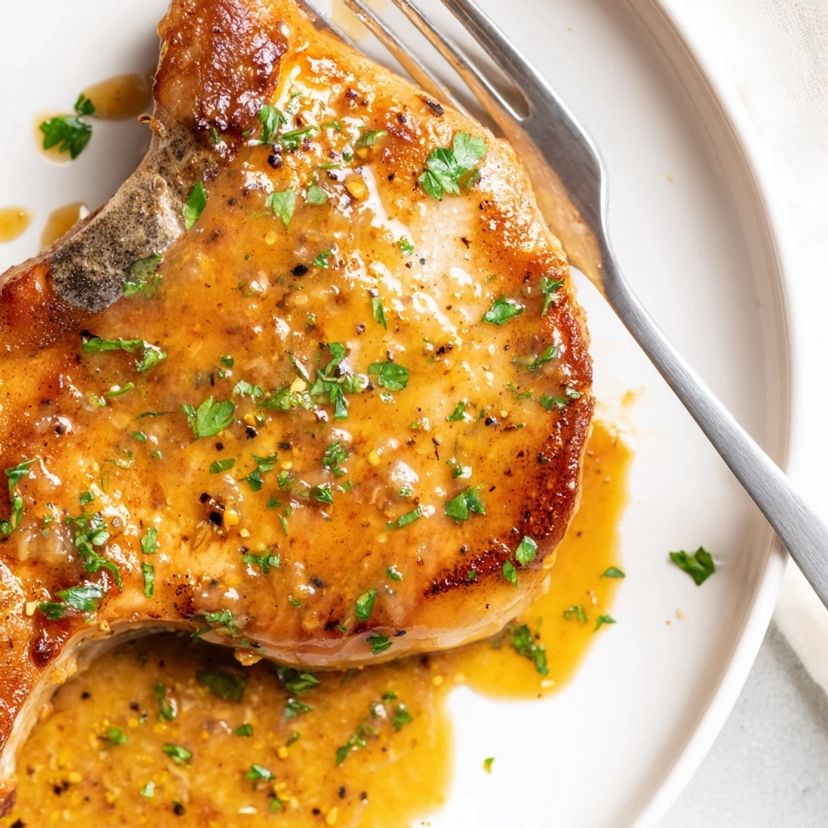 Succulent tasty turkey chops seared to perfection with herb seasoning and served alongside a rich savory pan sauce