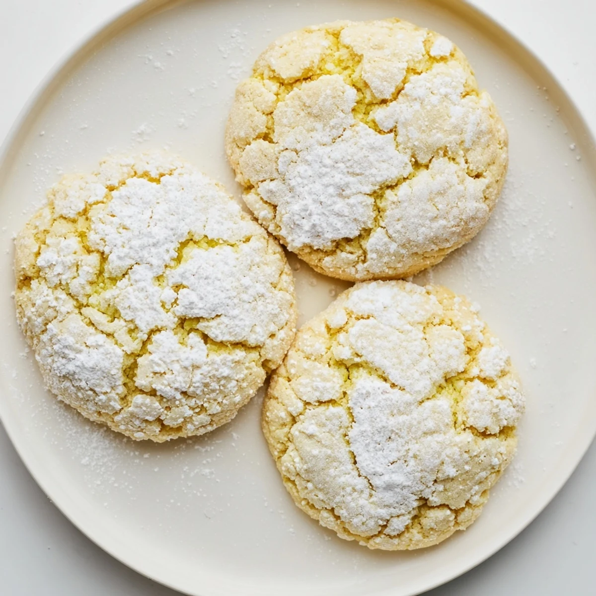 Freshly baked soft lemon cookies stacked on a decorative plate with lemon zest garnish.