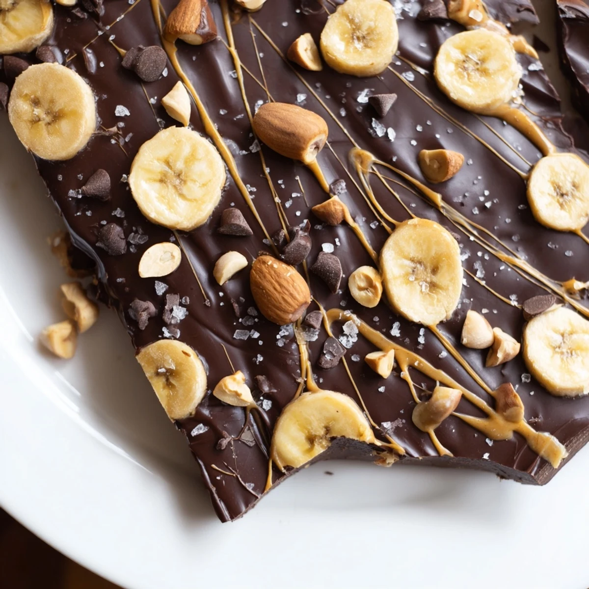 Creamy banana slices coated in rich melted chocolate for this viral chocolate banana bark