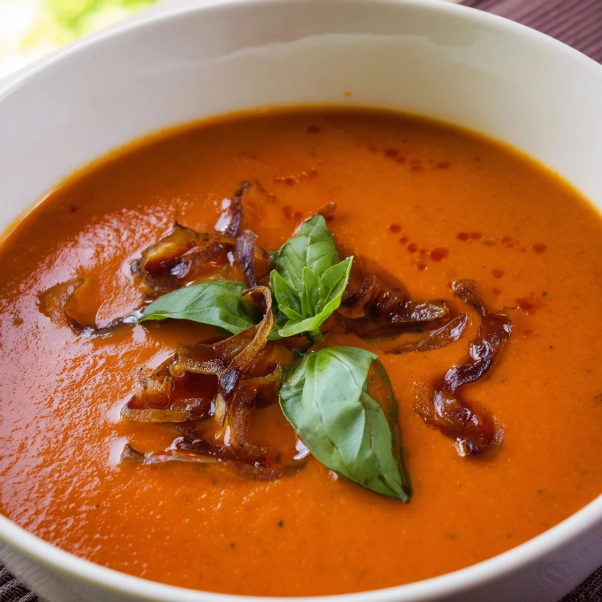 Velvety roasted tomato basil soup recipe perfect for cozy comfort food nights