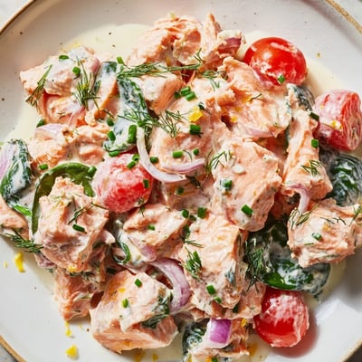 Healthy Creamy Leftover Salmon